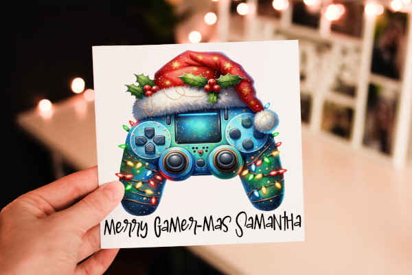 Gamers Christmas Card, Personalized Card for Christmas